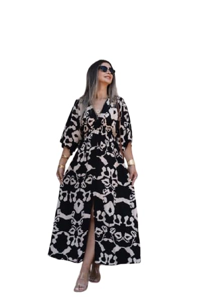 Manojava Galgali Buy Manojava Designer Floral Cotton V-Neck Dress, A-Line Fit and Flare ...