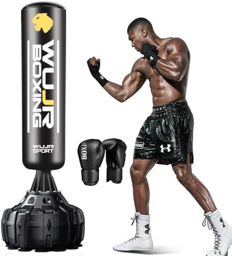 Miniatura 6 de Saco de boxeo independiente de 70 pulgadas con guantes de boxeo pesado bolsa de boxeo con base de ventosa para hombres adultos bolsa de kickboxing