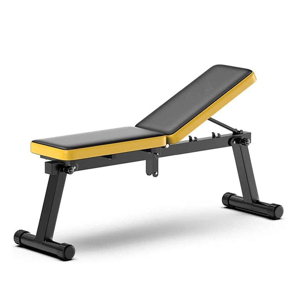Panca Pesi Pieghevole,Panca pieghevole con manubri Panca per esercizi inclinata regolabile in altezza, stazione di allenamento fitness multifunzionale per allenamento della forza in palestra