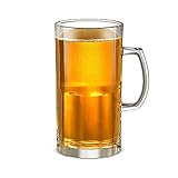 LUXU 34 OZ Beer Mugs,Heavy Large Beer Glasses with Handle,Classic Beer Mug glasses,Style Extra Large Glass Beer Stein Super Mug