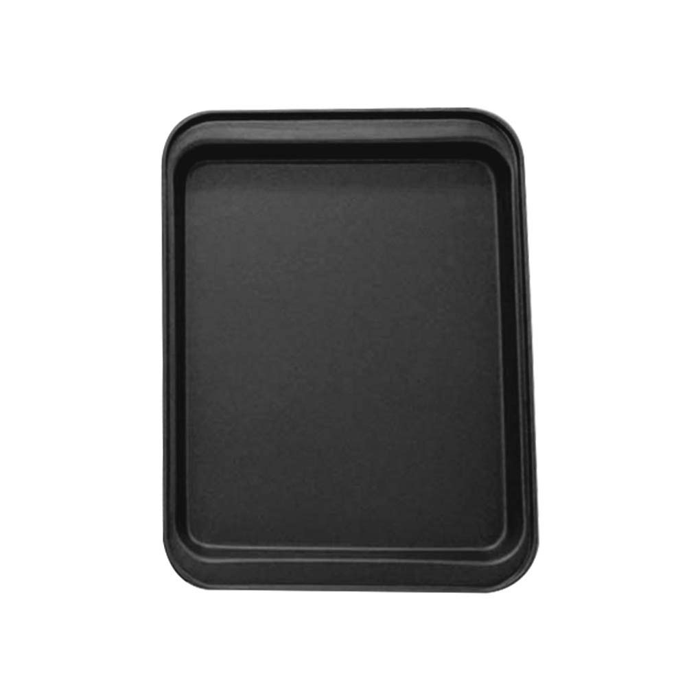Flushzing Rectangle Baking Pan Cookie Biscuit tray stainless steel baking Pastry Stainless Steel Baking Oven Tray Non-stick Coating, Small, Black
