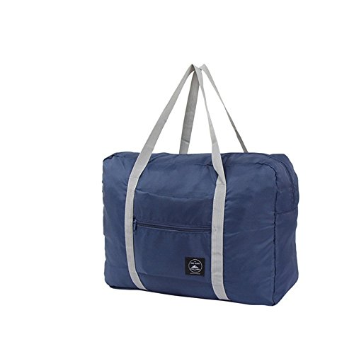 Foldable Travel Duffel Bag Luggage Sports Gym Water Resistant Nylon Multipurpose for Clothes Organizer (Blue)