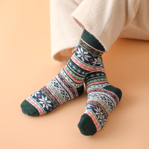 Image of Pleneal Wool Socks for Women - Womens Wool Socks Winter Warm Cozy Knit Sock for Women Men