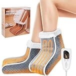 Split Electric Foot Warmer, Quick Heating Pad for Feet, 6-Level Heated Slippers for Men Women, Soft Heated Boots, Feet Warmer with Detachable Washable Liner for Home, Christmas