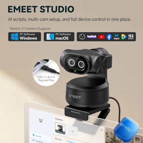 EMEET PIXY Dual-Camera AI-Powered PTZ Camera 4K, AI Tracking - image 8