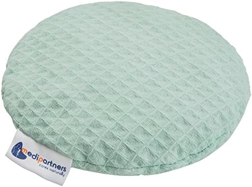 Medi Partners Cherry Stone Cushion Heat Pillow for Babies 180g Round 15cm Eco Natural 100% Cotton Heat and Cold Therapy Massage Therapy (Turquese Cars)