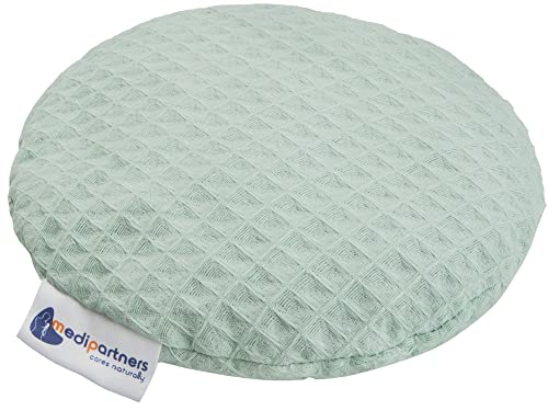 Medi Partners Bouillotte Noyau de Cerise Micro-onde Coussin Chauffant Micro Onde noyaux de cerise 15cm 180g 100% coton certifié Öko-Tex Chaleur thérapie par le froid de massage (Menthe)