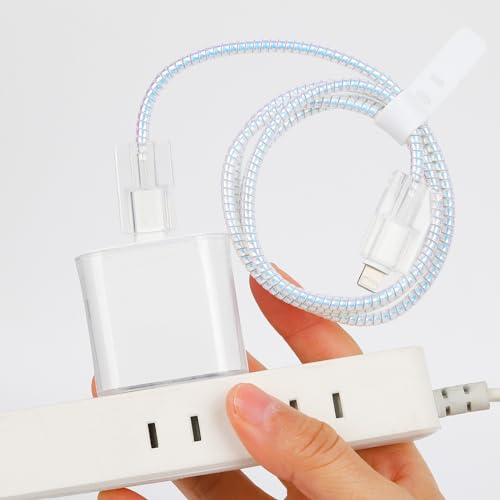 Yivenbarity Cable Protector for iPhone Charger,[Not-Yellowing] Clear Soft Charging Cord Protector USB Protector Data Cable Saver Compatible with iPhone/iPad 18W/20W Charger Cover
