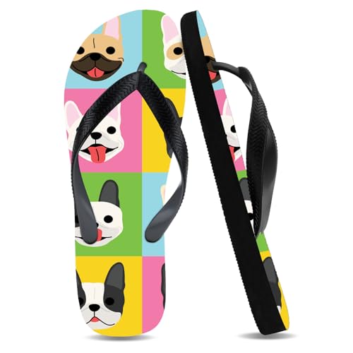 Flip Flops for Women Men Beach Waterproof Non-Slip Rubber Comfortable Cushion Walking Flat Thong Sandals Yoga Mat Vacation Pool Bathroom Shower Shoes Casual Summer Two-Tone Slippers