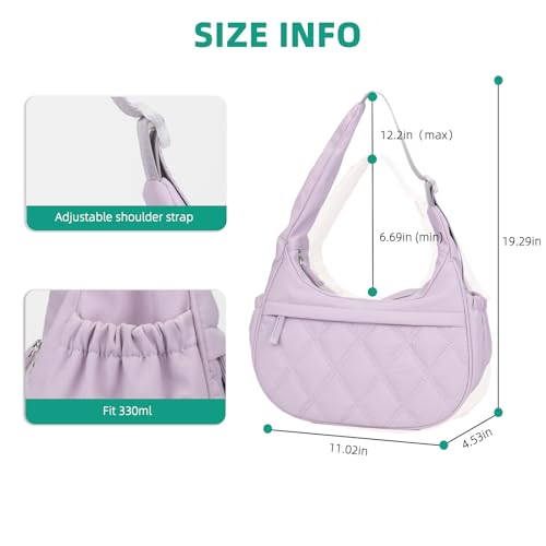 Image of JANKS Small Puffer Crescent Shoulder Bag for Women, Nylon Quilted Puffy Crossbody Purse, Cute Hobo Shoulder Handbags