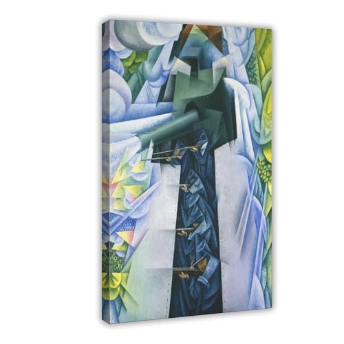 Toile de qualité train blindé Gino Severini tableau d'art encadré pour décoration murale