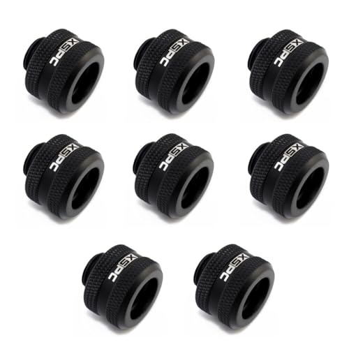 XSPC Anschluss G1/4" auf 14mm Hardtube, noir mat - Lot de 8