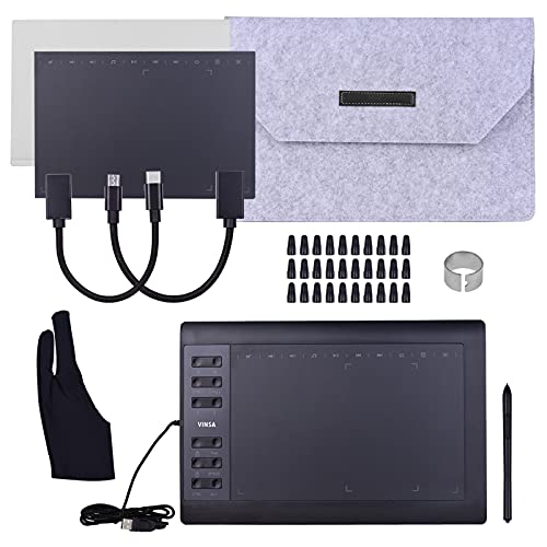 Tableta de dibujo para diseño gráfico con lápiz sin batería y accesorios incluidos