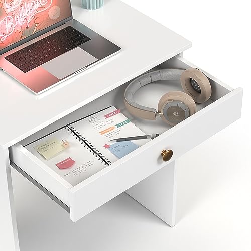 Escrivaninha para Quarto ou Escritório com 1 Gaveta Estilo - Branco