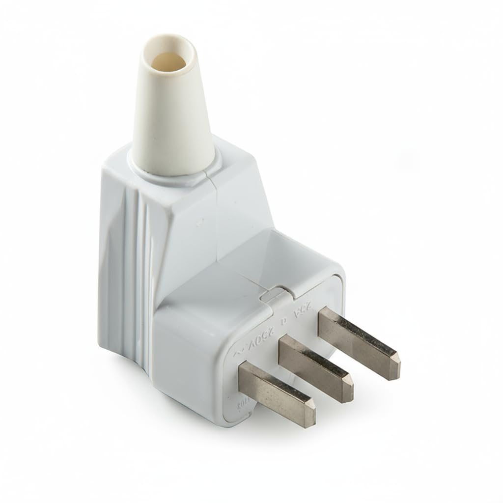 Enchufe Macho para para Hornos, Microondas y Placas Vitrocerámicas | Clavija para Cocina TT | 25A | 2P+T | 250V | IP20 | Potencia 6000W | Blanco |