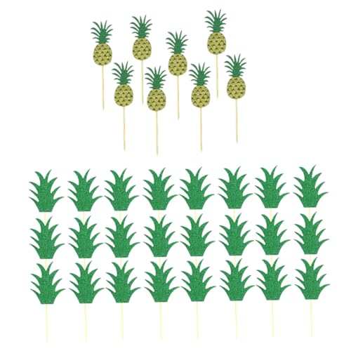 KITANDOVE 32pezzi Decorazioni Per Ananas Cake Toppers Non Per Hawaiane e Matrimoni Per Compleanni e Festivi