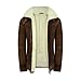 Infinity Leather Mens Real Sherling Sheepskin Suede Jacket Brown Tan Vintage Zip Flying Pilot WW2
