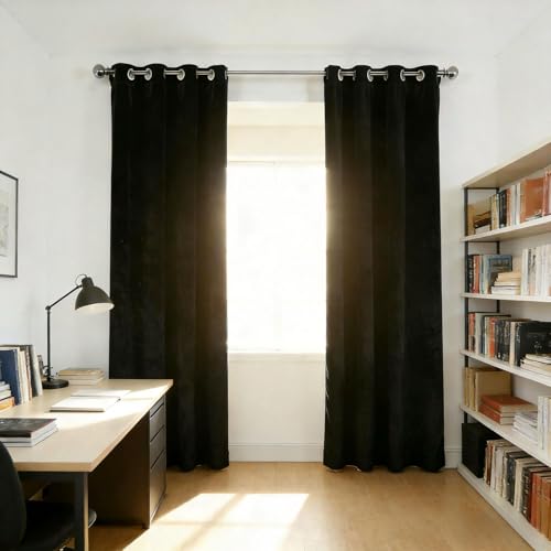 Rideaux opaques design moderne noir doux au toucher pour dressing - 2