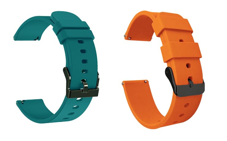 Image of IIK COLLECTION 22mm Silicone Strap for Smart Watches | Combo Pack Compatible With Noise, Fireboltt, Boat Xtend, Pebble, Boat Flash, Noise Color Fit, Ultra Smart Watch & All Watches