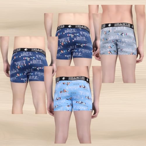 Image of Men's Nylon Stretch Printed Trunk | Ultra-Soft, Breathable Innerwear for Men | Stylish & Supportive Fit