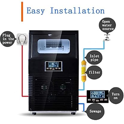 Ice Maker mit LCD-Bildschirm Commercial 15 Minuten intelligente Eisherstellung 32 quadratische Eiswürfel auf einmal – Bild 7
