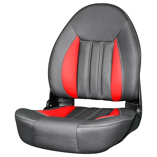 TEMPRESS ProBax Orthopedic Limited Edition Boat Seat (Charcoal/Gray/Red)