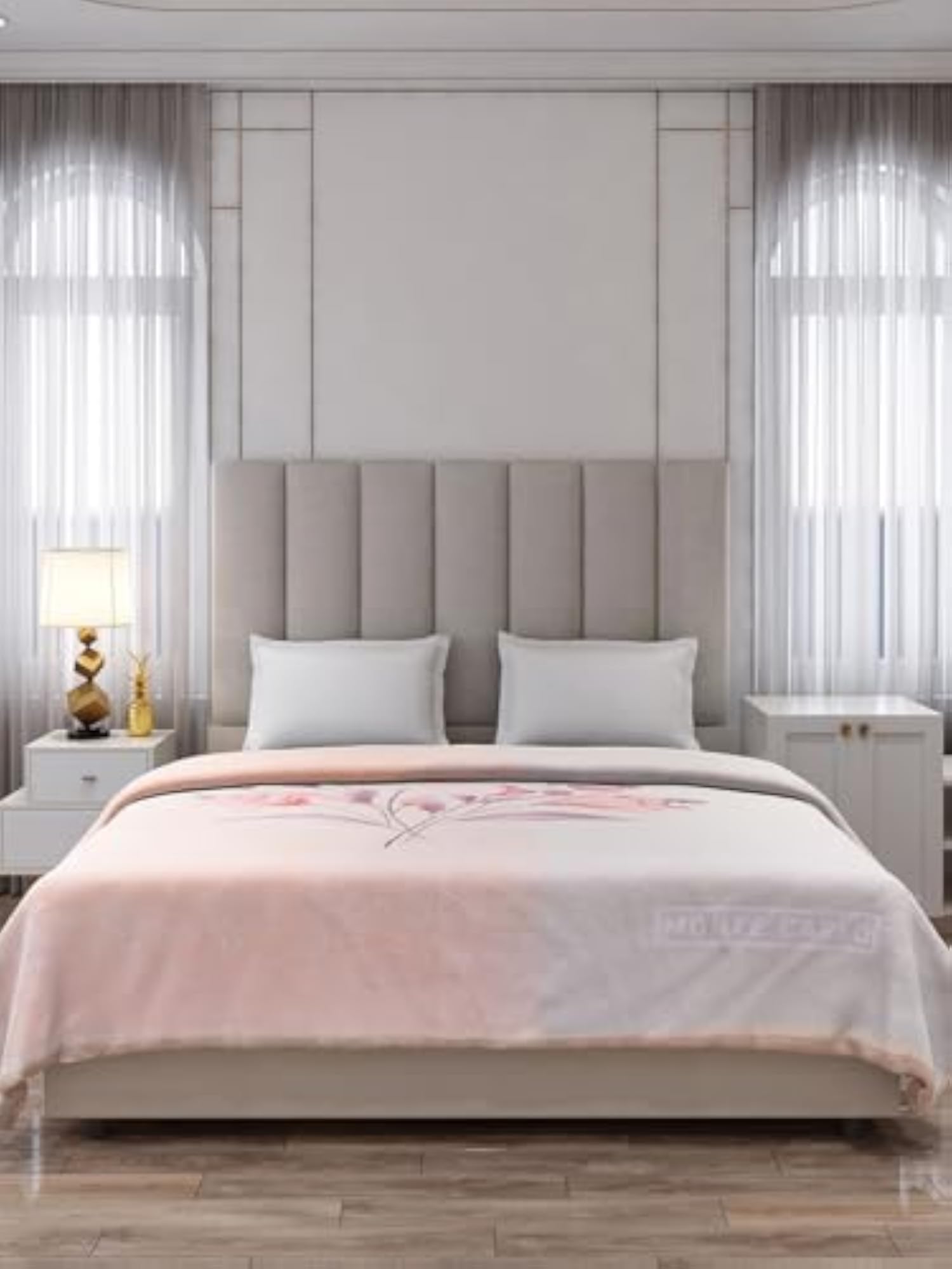 Double Bed Heavy Winter Blanket, Light Pink