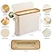 Toilet Paper Storage Basket with Lid, Bamboo Toilet Paper Storage Holder Stand Organizer for Bathroom, Toilet Paper Storage Box Container with Handle Bin for RV Closet, Beige