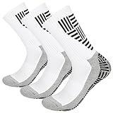 Fafeims Atmungsaktive Fußball -Socke, 3 Paare Sportsocken mit Nicht -Slip -Griff, Fußballsocken Fußballsocken Männer, Weich und Komfortabel (L - 3 Paare)