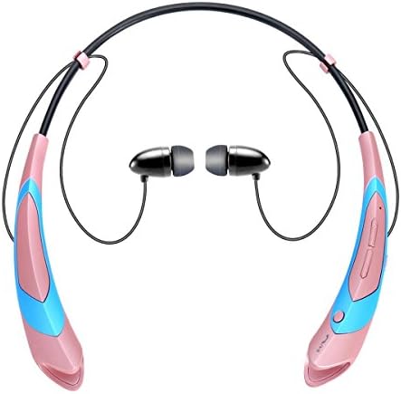 Bluetooth Earphone Neckband Headphones,V4.2 Stereo Noise Cancelling Wireless Headset, Sport Neckband Style Magnetic Earbuds with Mic for iPhone Series and Android Phones (Gold)