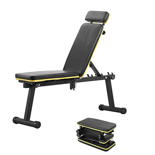ZENOVA Weight Bench , Adjustable Workout Bench for Full Body Exercise, Utility Exercise Bench Fast Folding for Strength Training