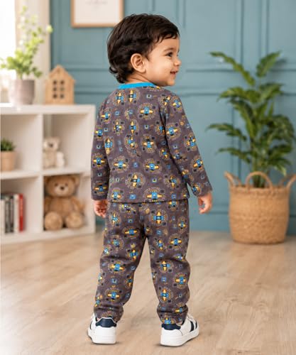 Image of 3BROS BodySuit /Dress for Boys /Girls Full Pajama & Casual Full Sleeves Night Suit Top Combo Kids Set