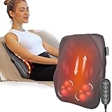 CuPiLo Shiatsu Back Massager for Deep Tissue Pain Relief, 4D Kneading & Rolling Up and Down Car Lower Back Massager with Heat for Office and Home Use
