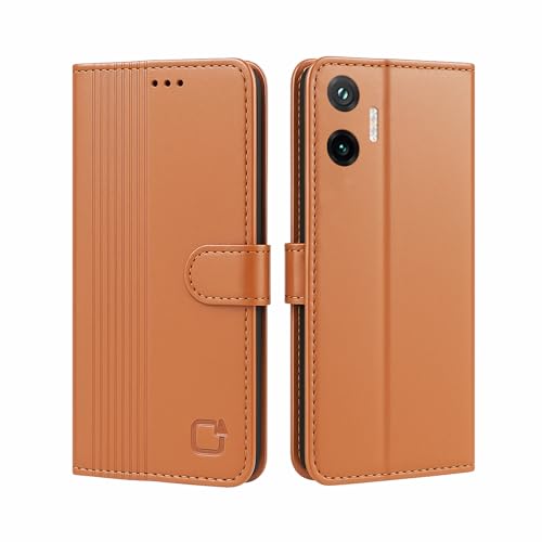 Image of AIBEX Shock Proof Flip Compatible for Poco F7 5G Flip Cover Leather Finish | Inside TPU with Card Pockets | Wallet Stand | Complete Protection Flip Case - Brown