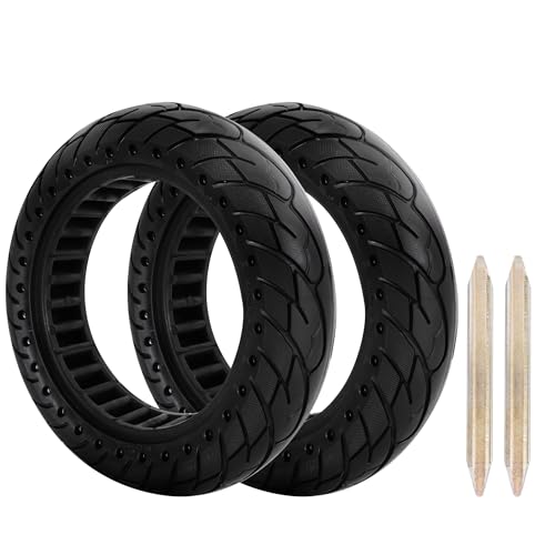 RUTU 2 PCS 10x2.5 Inches Solid Tire for Segway Ninebot MAX G30 G30P G30LP Gotrax G5 G6 Hover 1 Alpha Zero10X OKAI Neon Pro 60/70-6.5 Electric Scooter Replacement Wheel
