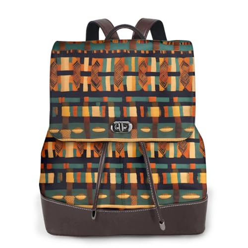 Sac à dos en cuir imprimé classique EdWal, l'art du tissage pour femme
