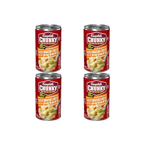 Campbell's Chunky Soup, Chicken Broccoli Cheese Soup, 18.8 Oz Can (Pack of 4)