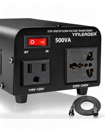 Image of 500W Voltage Transformer Power Converter 110V to 220V, 220V to 110V | Yinleader Step Up /Down Converter 110 /120 Volt - 220 /240 Volt w /US Power Cord [300W Continuous Power]