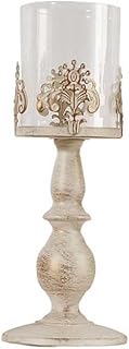 Candle Stands Vintage Pillar Candle Holder for Table Centerpiece, Metal Carved Candle Stands Decorative, for Wedding Party Candlelight Dinner Fireplace Decoration Candlestick Holder for Can