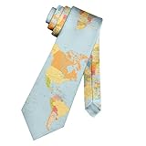 Hiukset Men's World Map Ties - Novelty, Funny & Business Ties for Boys & Men - Perfect for Weddings, Birthdays, Graduations, Teachers & School