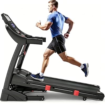 4.5HP Treadmill w/ 15 auto Incline, Folding Treadmill with 300lbs Capacity, 10MPH Speed, 64+3+3+1 Programs, App Connection, HiFi Stereo Speakers, Ultra-Wide & Quiet, Running Jogging Machine for Home