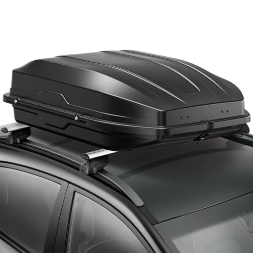 DNA MOTORING Rooftop Cargo Box, 13 Cubic Ft 110 lbs Capacity, Car Top Cargo Carrier Hard Shell...