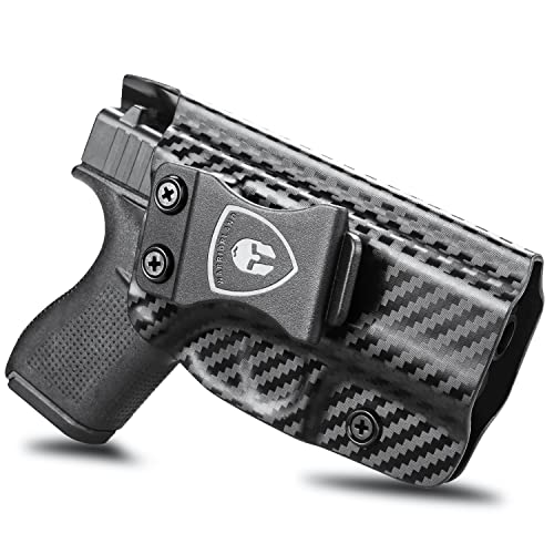 Glock 42 Holster, Iwb Carbon Fiber Kydex Holster Custom Fit: Glock 42 Pistol, 1.5 Inch Belt Clip Inside Waistband Concealed Carry Appedix Holster, Adj. Cant & Posi-Click Retention, Right Hand #TOP20