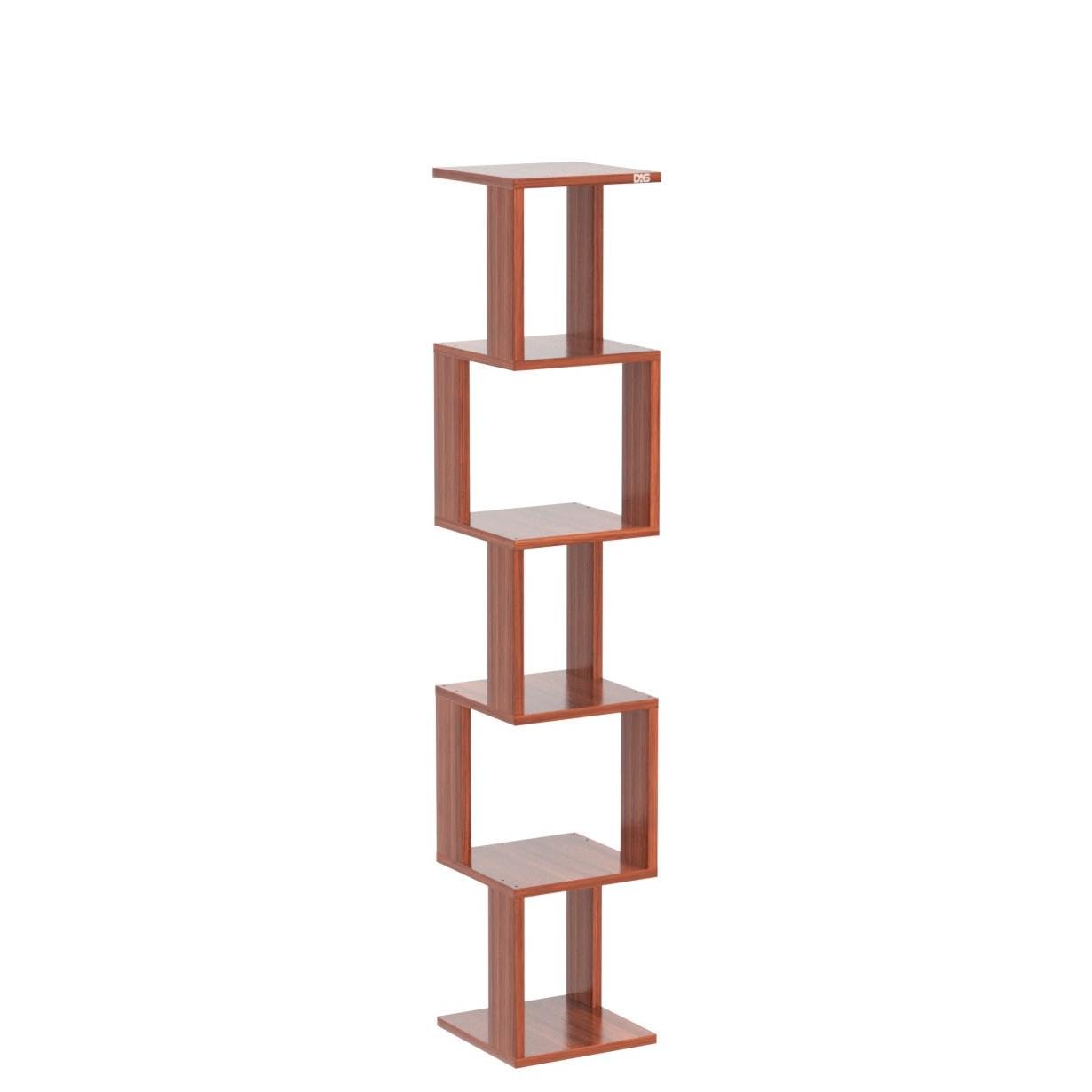 DAS Floor Standing Set of 6 Shelves/Tier Wall Corner Shelf/Display Rack for Home Decor Living Room Classic Walnut - Romana 2