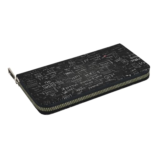 Blackboard Wallpaper Printed Zip Around Long Wallet For Women Men Pu Leather Clutch Purse,Card Holder, Coin Pocket Stylish Travel Leather Billfold For Daily Use & Gifting2