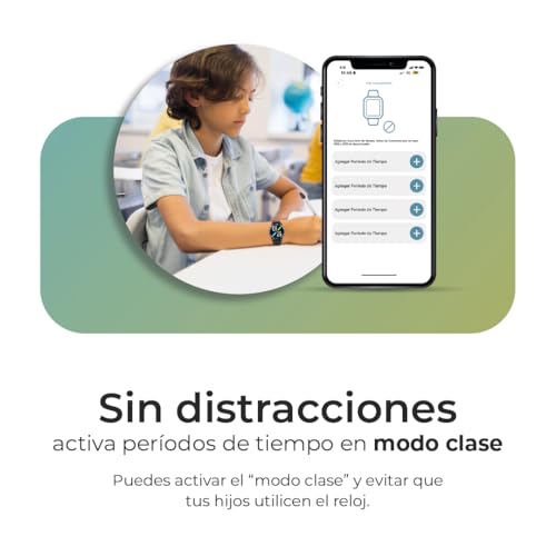 SaveFamily Slim 4G | Reloj Inteligente Niño con Localizador GPS, Llamada, Vídeo, Chat, Botón SOS, Cronómetro | SIM Incluida – Color Verde - imagen 4