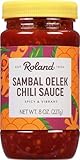 Roland Foods Sambal Oelek Sauce, 8 Ounce Bottle, Pack of 12