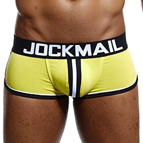 Mens Underwear Jockstrap Bottomless Men Boxer Shorts Backless Gay Underwea (XL, Yellow) Mens Underwear Jockstrap Bottomless Men Boxer Shorts Backless Gay Underwea (XL, Yellow)