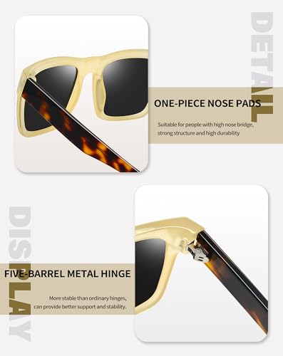 Image of Joopin Acetate Square Sunglasses Men Polarized UV400 Protection Trendy Oversized Sun Glasses Retro Shades Women