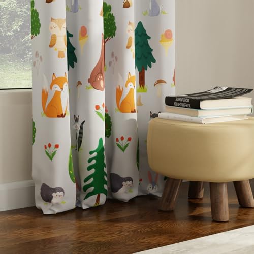 Image of Urban Space Digital Printed Blackout Curtains for Long Door Bedroom, 80-85% Room Darkening Blackout Kids Decorative Curtains, 1 Piece Curtain with Eyelets and Tieback (Long Door 8 Ft, BugsBunny)